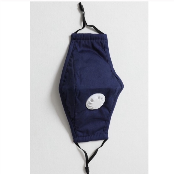 100% Cotton, Navy Carbon Filter Insert Face Mask - Picture 2 of 3